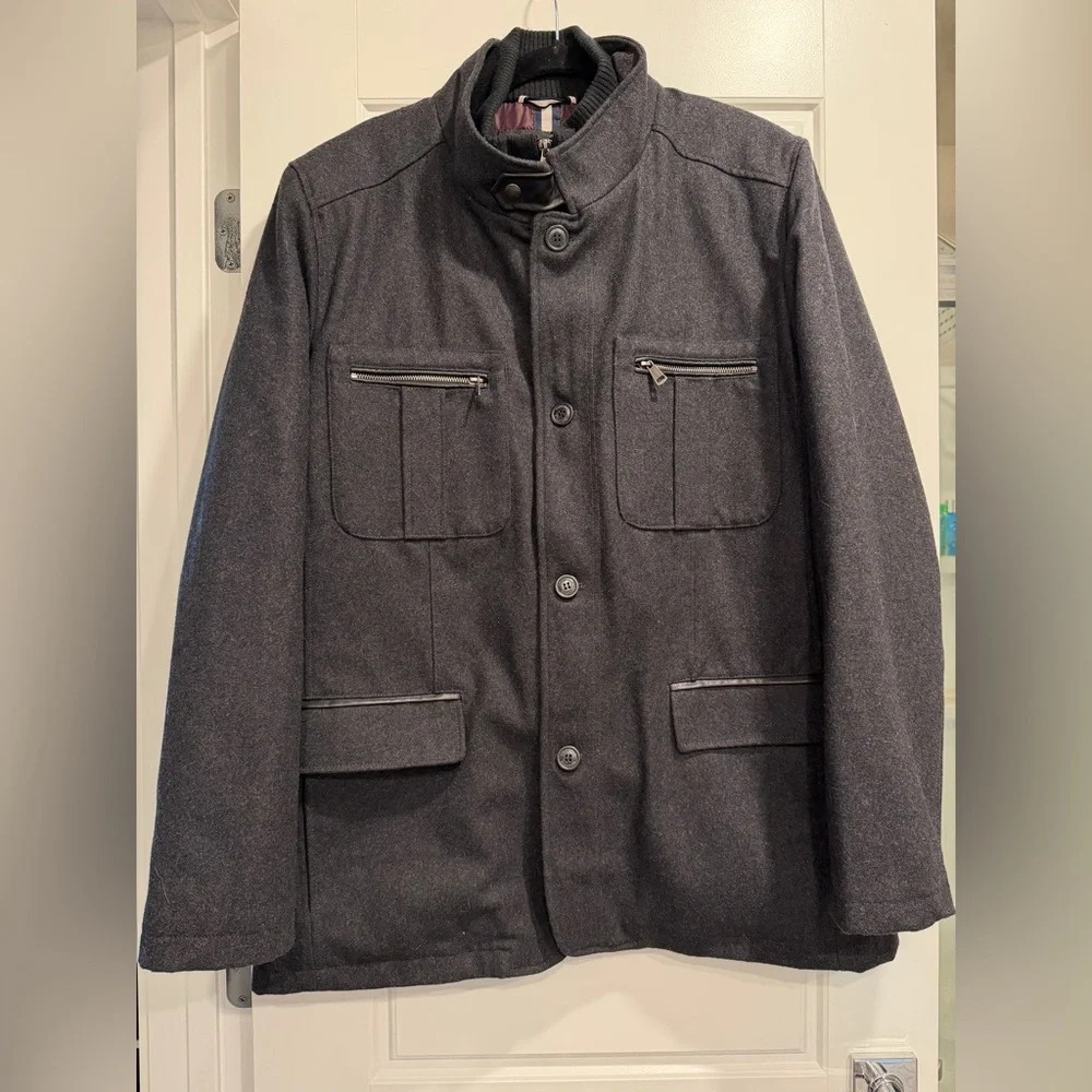 Cole Haan Wool Blend Mens Jacket Size XL Professional Car Coat Heavy Weight